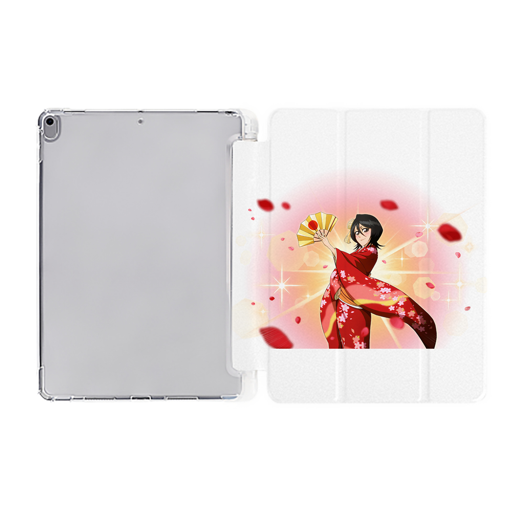 （画像用） ブリーチ 朽木ルキア BLEACH Kuchiki Rukia IPad ケース ペン収納付き 三つ折りスタンド PUレザー×シリコン 対応機種9.5/10.5/10.9インチ